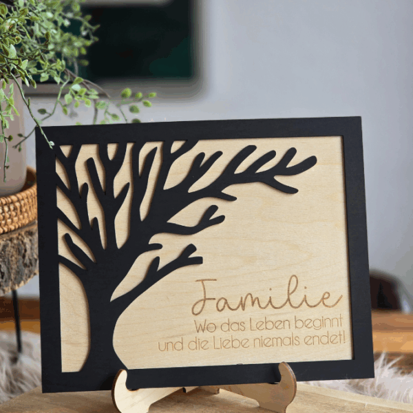 SVG Laserdatei Bild Aufsteller Familienbild mit Ständer Bilderrahmen 3d effekt 2 lagig Mama Muttertag Vatertag Mama Papa Oma Opa SVG Datei – Bild 8