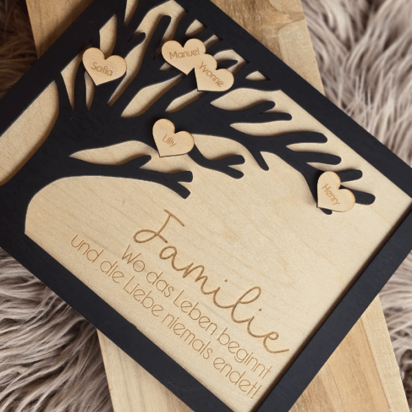 SVG Laserdatei Bild Aufsteller Familienbild mit Ständer Bilderrahmen 3d effekt 2 lagig Mama Muttertag Vatertag Mama Papa Oma Opa SVG Datei – Bild 9