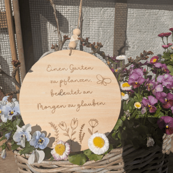 SVG Laserdatei Holzscheiben Garten Gartenliebe Blumen Gravur SVG Datei – Bild 14