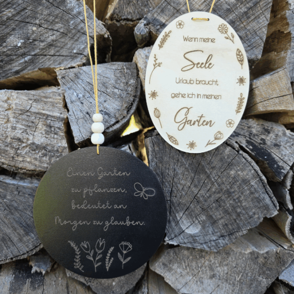 SVG Laserdatei Holzscheiben Garten Gartenliebe Blumen Gravur SVG Datei – Bild 4