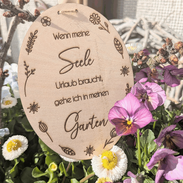 SVG Laserdatei Holzscheiben Garten Gartenliebe Blumen Gravur SVG Datei – Bild 5