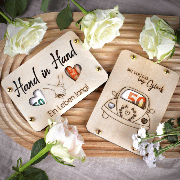SVG Laserdatei Hochzeit Geldgeschenk Verpackung für Geld 5 Designs Gutscheinkarten SVG-Datei – Bild 3