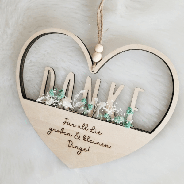 8 Designs Herzen zum Aufhängen und füllen mit Blumen oder Geld Hochzeit Muttertag Dankeschön Freundschaft Mama Oma Danke SVG Laserdatei Lasercut – Bild 10