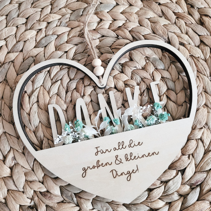 8 Designs Herzen zum Aufhängen und füllen mit Blumen oder Geld Hochzeit Muttertag Dankeschön Freundschaft Mama Oma Danke SVG Laserdatei Lasercut – Bild 9