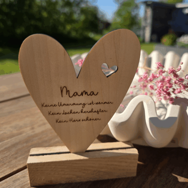 SVG Laserdatei Aufsteller 3mm und 4mm Herz und Holzscheiben Mama Muttertag Mutterliebe SVG Datei – Bild 7