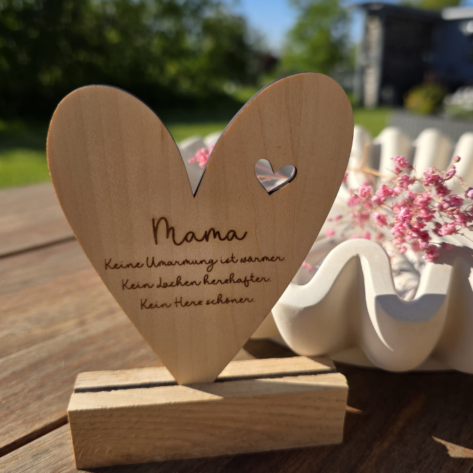 SVG Laserdatei Aufsteller 3mm und 4mm Herz und Holzscheiben Mama Muttertag Mutterliebe SVG Datei – Bild 7