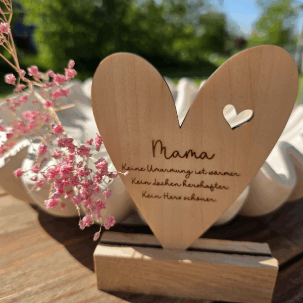 SVG Laserdatei Aufsteller 3mm und 4mm Herz und Holzscheiben Mama Muttertag Mutterliebe SVG Datei – Bild 8
