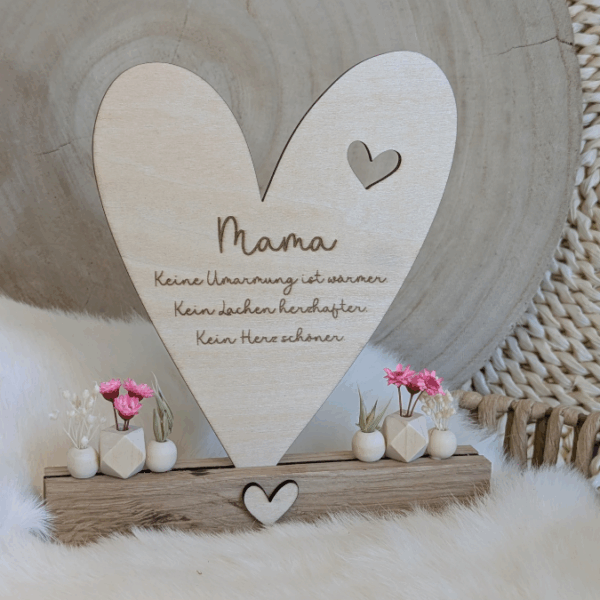 SVG Laserdatei Aufsteller 3mm und 4mm Herz und Holzscheiben Mama Muttertag Mutterliebe SVG Datei – Bild 11