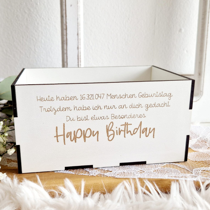 3 mm und 4 mm Geburtstags Geschenkbox Geschenk für Kleinigkeiten mit vielen Gravuren, Steckern und Dekomöglichkeiten SVG Laserdatei Laserfile Lasercut – Bild 17