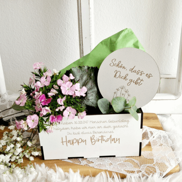 3 mm und 4 mm Geburtstags Geschenkbox Geschenk für Kleinigkeiten mit vielen Gravuren, Steckern und Dekomöglichkeiten SVG Laserdatei Laserfile Lasercut – Bild 3