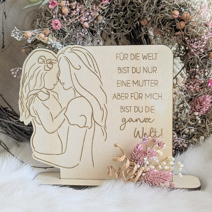 SVG Laserdatei Aufsteller 3mm und 4mm Mutter und Tochter Muttertag Mutterliebe SVG Datei – Bild 5
