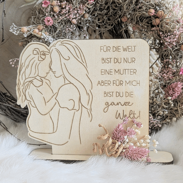 SVG Laserdatei Aufsteller 3mm und 4mm Mutter und Tochter Muttertag Mutterliebe SVG Datei – Bild 2