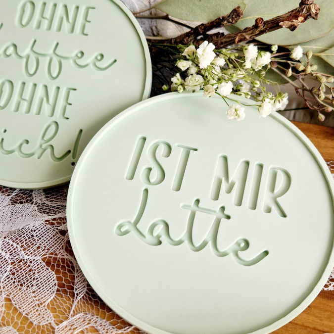 STL 3D-Druck Datei 6er Set Untersetzer Kaffee Dekoteller Kaffeetablett Kaffeeliebe Kaffeetante Kaffeetasse 3D Geschenkidee 3D-Datei – Bild 11