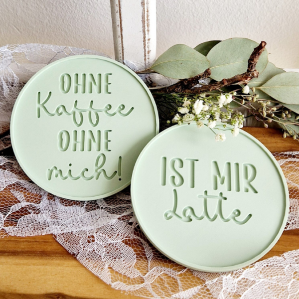 STL 3D-Druck Datei 6er Set Untersetzer Kaffee Dekoteller Kaffeetablett Kaffeeliebe Kaffeetante Kaffeetasse 3D Geschenkidee 3D-Datei – Bild 12
