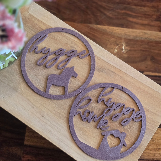STL 3D Druck Datei Kränze 2er Hygge Dala Hyggehome Kranz Anhänger Deko Geschenkidee 3D-Druck Datei – Bild 3