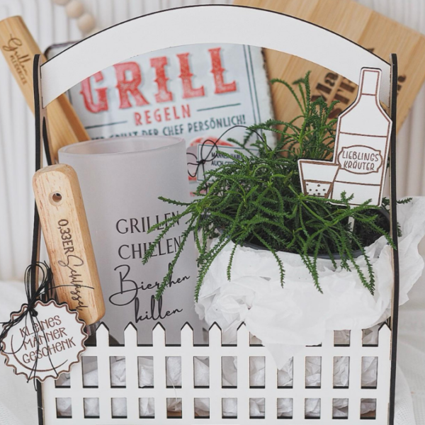 3 mm und 4 mm BIERGARTEN Kräutergarten Männer Geschenkbox Geschenkkorb Geschenk Vatertag Opa Mann SVG Laserdatei Laserfile Lasercut – Bild 4