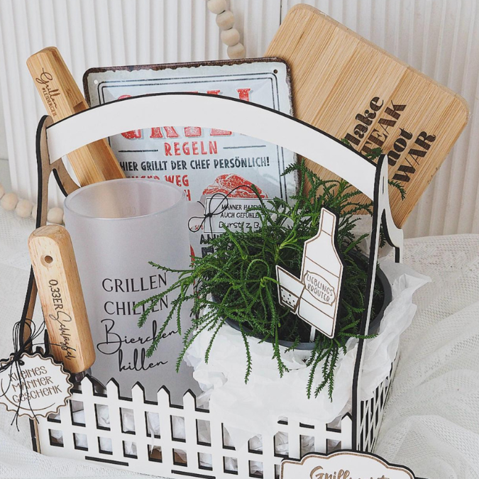 3 mm und 4 mm BIERGARTEN Kräutergarten Männer Geschenkbox Geschenkkorb Geschenk Vatertag Opa Mann SVG Laserdatei Laserfile Lasercut – Bild 9