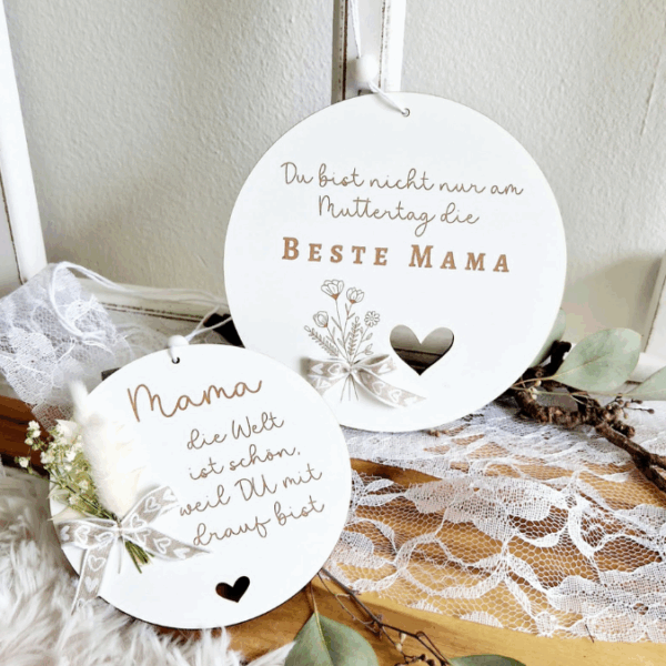 SVG Laserdatei Holzscheiben 4er Set Blumen Beste Mama Muttertag Mutterliebe SVG Datei – Bild 18