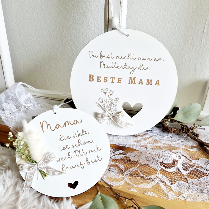 SVG Laserdatei Holzscheiben 4er Set Blumen Beste Mama Muttertag Mutterliebe SVG Datei – Bild 18