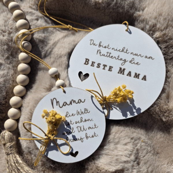 SVG Laserdatei Holzscheiben 4er Set Blumen Beste Mama Muttertag Mutterliebe SVG Datei – Bild 4