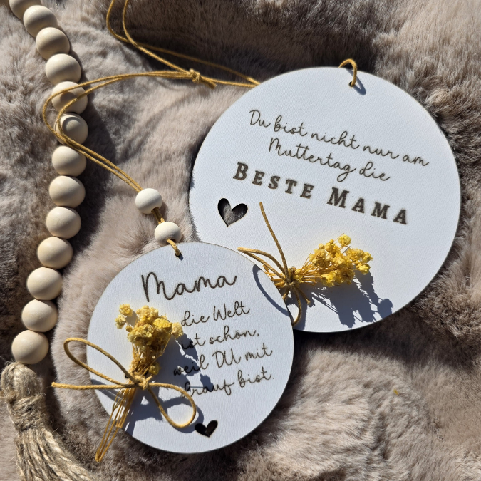 SVG Laserdatei Holzscheiben 4er Set Blumen Beste Mama Muttertag Mutterliebe SVG Datei – Bild 4