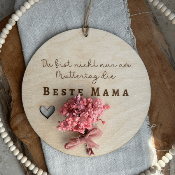 SVG Laserdatei Holzscheiben 4er Set Blumen Beste Mama Muttertag Mutterliebe SVG Datei – Bild 6