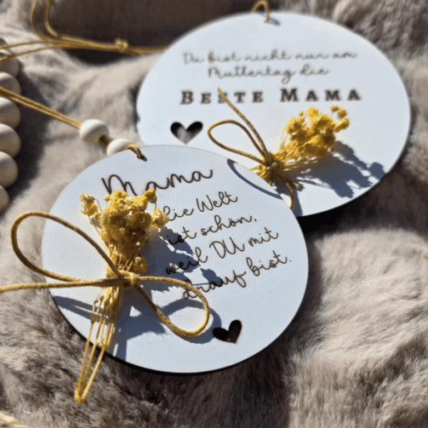 SVG Laserdatei Holzscheiben 4er Set Blumen Beste Mama Muttertag Mutterliebe SVG Datei – Bild 8