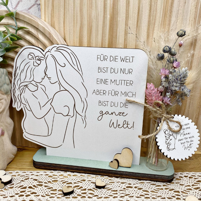 SVG Laserdatei Aufsteller 3mm und 4mm Mutter und Tochter Muttertag Mutterliebe SVG Datei – Bild 8