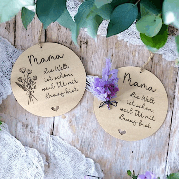 SVG Laserdatei Holzscheiben 4er Set Blumen Beste Mama Muttertag Mutterliebe SVG Datei – Bild 10