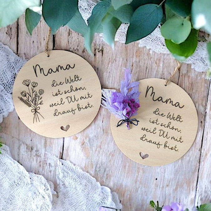 SVG Laserdatei Holzscheiben 4er Set Blumen Beste Mama Muttertag Mutterliebe SVG Datei – Bild 10