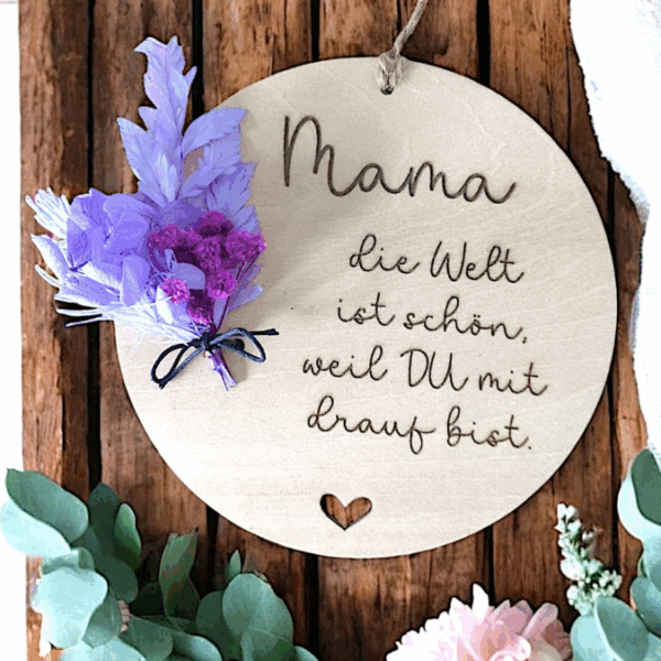SVG Laserdatei Holzscheiben 4er Set Blumen Beste Mama Muttertag Mutterliebe SVG Datei – Bild 11
