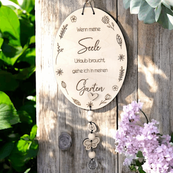 SVG Laserdatei Holzscheiben Garten Gartenliebe Blumen Gravur SVG Datei – Bild 8