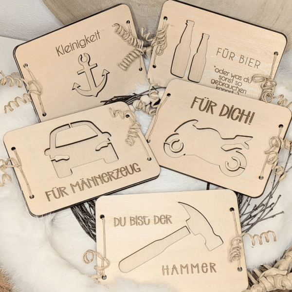 SVG Laserdatei Männer Geldgeschenk Verpackung für Geld 7 Designs Gutscheinkarten Vatertag Angeln Motorrad Auto Bier Hammer SVG-Datei – Bild 3