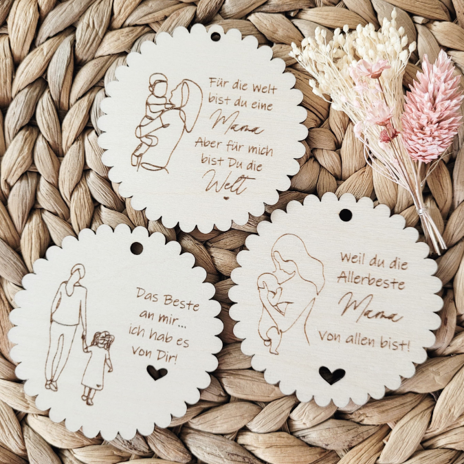 SVG Laserdatei Holzscheiben Mama Muttertag Mutterliebe für Kränze Wanddeko Gravur SVG Datei – Bild 20