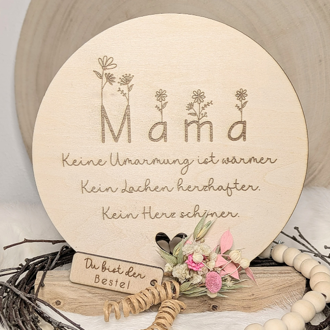 SVG Laserdatei Aufsteller 3mm und 4mm Herz und Holzscheiben Mama Muttertag Mutterliebe SVG Datei – Bild 27