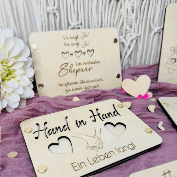 SVG Laserdatei Hochzeit Geldgeschenk Verpackung für Geld 5 Designs Gutscheinkarten SVG-Datei – Bild 6