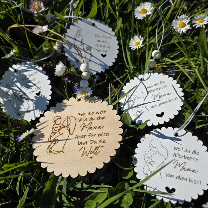 SVG Laserdatei Holzscheiben Mama Muttertag Mutterliebe für Kränze Wanddeko Gravur SVG Datei – Bild 8