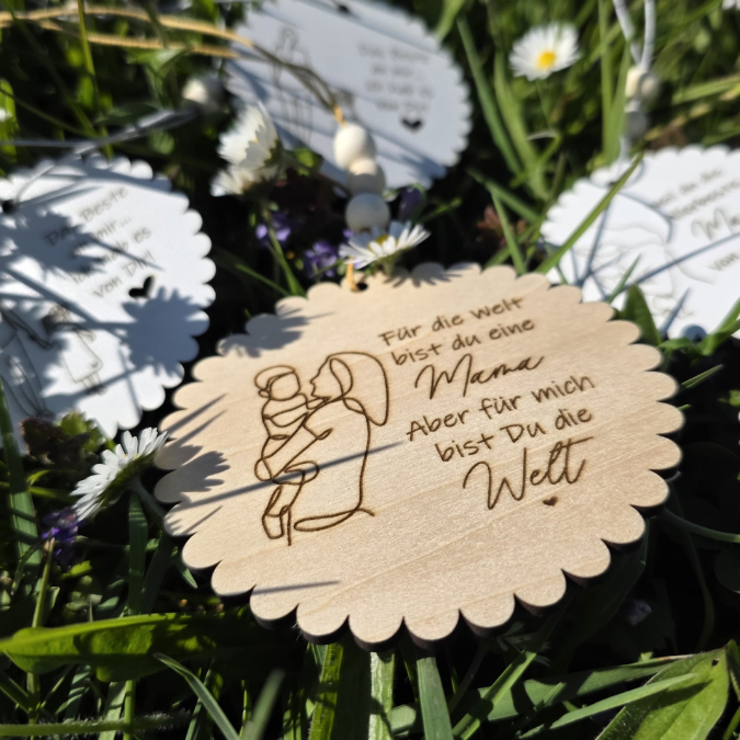 SVG Laserdatei Holzscheiben Mama Muttertag Mutterliebe für Kränze Wanddeko Gravur SVG Datei – Bild 9
