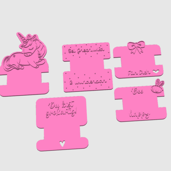 STL 3D Druck Datei 5er Set Scrunchie Halter für Haargummis Mädchen3D-Druck Datei Scrunchies – Bild 2