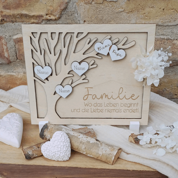 SVG Laserdatei Bild Aufsteller Familienbild mit Ständer Bilderrahmen 3d effekt 2 lagig Mama Muttertag Vatertag Mama Papa Oma Opa SVG Datei – Bild 9