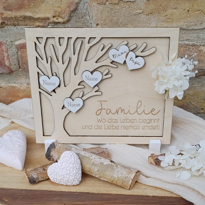 SVG Laserdatei Bild Aufsteller Familienbild mit Ständer Bilderrahmen 3d effekt 2 lagig Mama Muttertag Vatertag Mama Papa Oma Opa SVG Datei – Bild 9