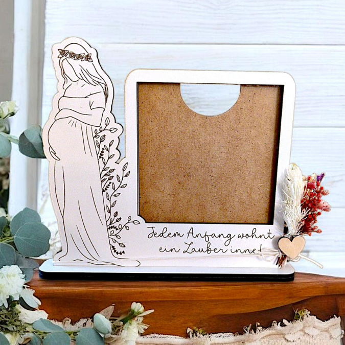 SVG Laserdatei Ständer für Ultraschallbild Schwangerschaft 3mm und 4mm Holz Muttertag Mama Familie Geburt Baby SVG Datei – Bild 5