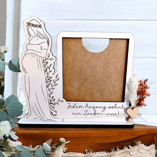 SVG Laserdatei Ständer für Ultraschallbild Schwangerschaft 3mm und 4mm Holz Muttertag Mama Familie Geburt Baby SVG Datei – Bild 6