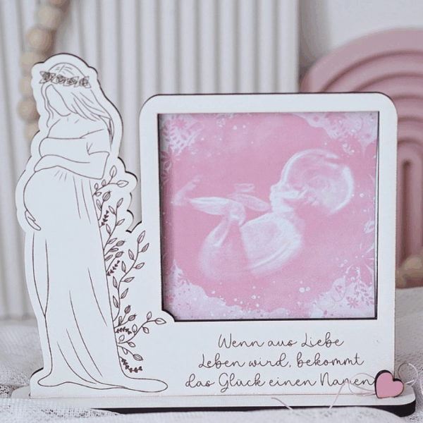 SVG Laserdatei Ständer für Ultraschallbild Schwangerschaft 3mm und 4mm Holz Muttertag Mama Familie Geburt Baby SVG Datei – Bild 7