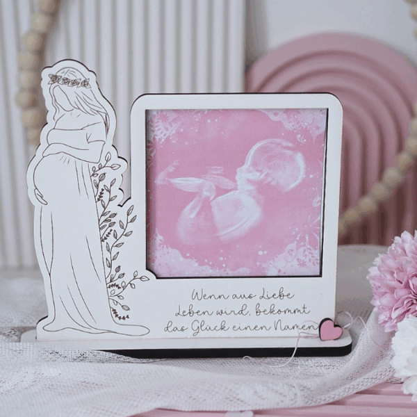 SVG Laserdatei Ständer für Ultraschallbild Schwangerschaft 3mm und 4mm Holz Muttertag Mama Familie Geburt Baby SVG Datei – Bild 7
