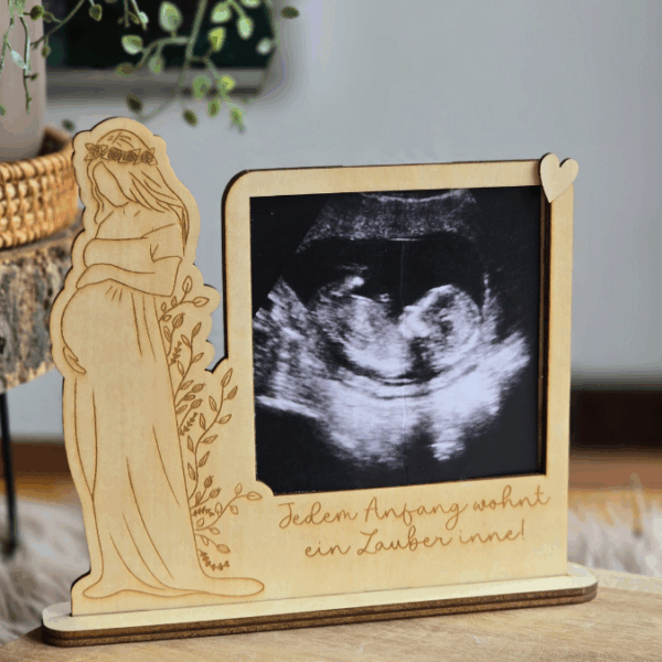 SVG Laserdatei Ständer für Ultraschallbild Schwangerschaft 3mm und 4mm Holz Muttertag Mama Familie Geburt Baby SVG Datei – Bild 3