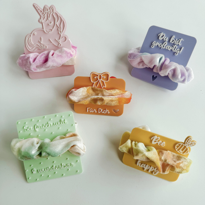 STL 3D Druck Datei 5er Set Scrunchie Halter für Haargummis Mädchen3D-Druck Datei Scrunchies