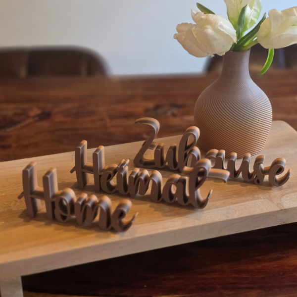 STL 3D Druck Datei Aufsteller Schriftzüge zum stellen Eingangsbereich "Home Zuhause Heimat" 3D-Druck Datei – Bild 4