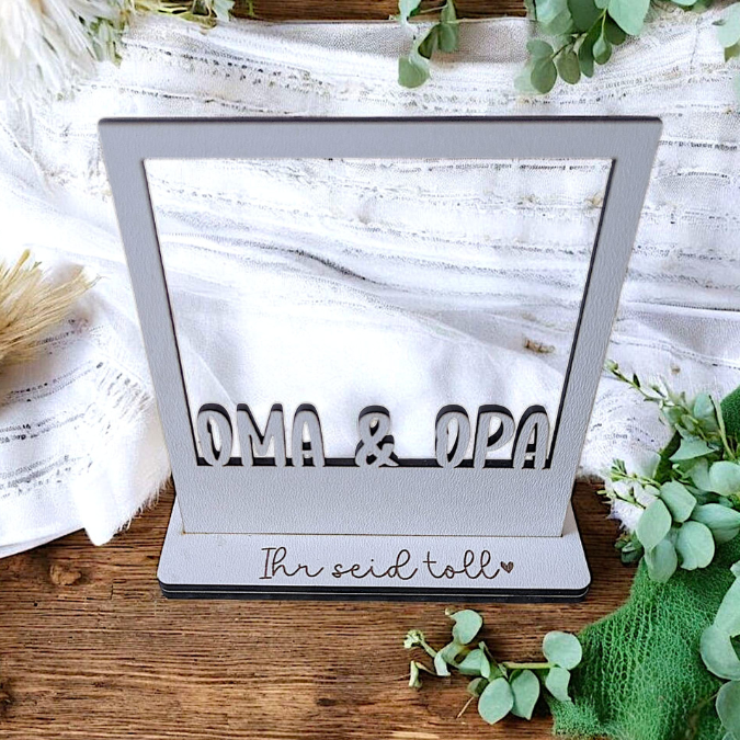 SVG Laserdatei Retrorahmen Vintagerahmen mit Ständer für 3mm und 4mm Holz Oma Opa Uroma Uropa Muttertag Vatertag Mama Papa Familie SVG Datei – Bild 11