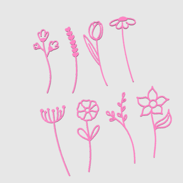 STL 3D Druck Datei Blumen Flowers Blumenliebe 8 einzelne Blümchen 3D-Druck Datei – Bild 2